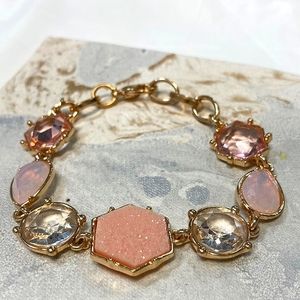 Hand crafted beautiful hard plastic gemstone bracelet.